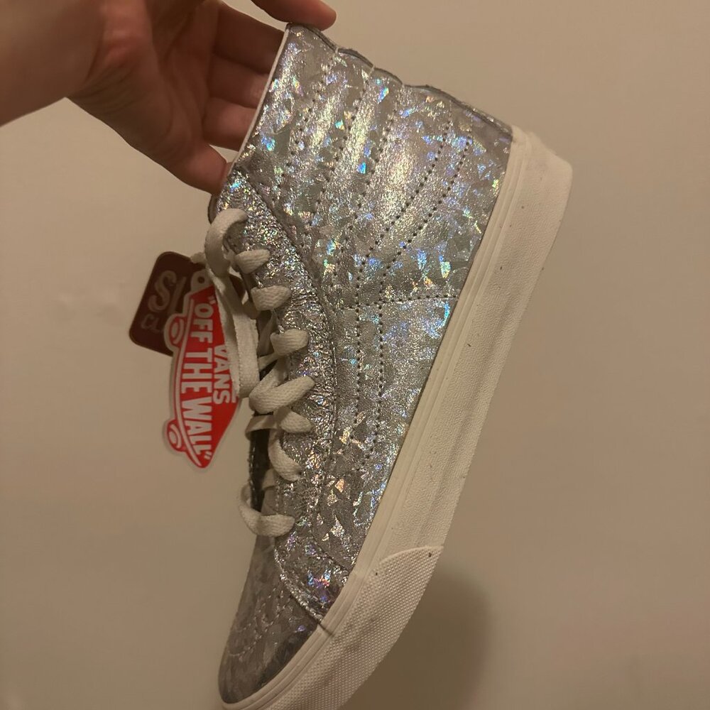 Vans HOLOGRAM Silver SK8-Hi Slim Women's Sneakers Size 8 New with Tags Mens 6.5 - Picture 7 of 9